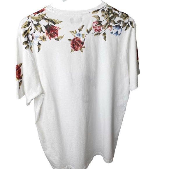 Zara “Stay Weird” Floral Skull Graphic Tee Unisex Oversized XL - Picture 4 of 6